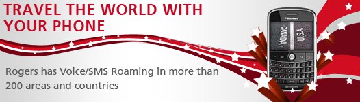 Travel the world with your phone. Rogers has Voice/SMS Roaming in more then 200 areas and countries