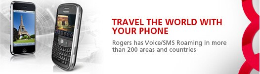 Travel the world with your phone. Rogers has Voice/SMS Roaming in more then 200 areas and countries
