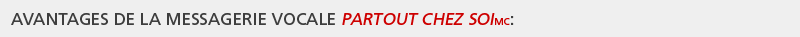 Avantages de la Messagerie Vocale Partout chez soi
