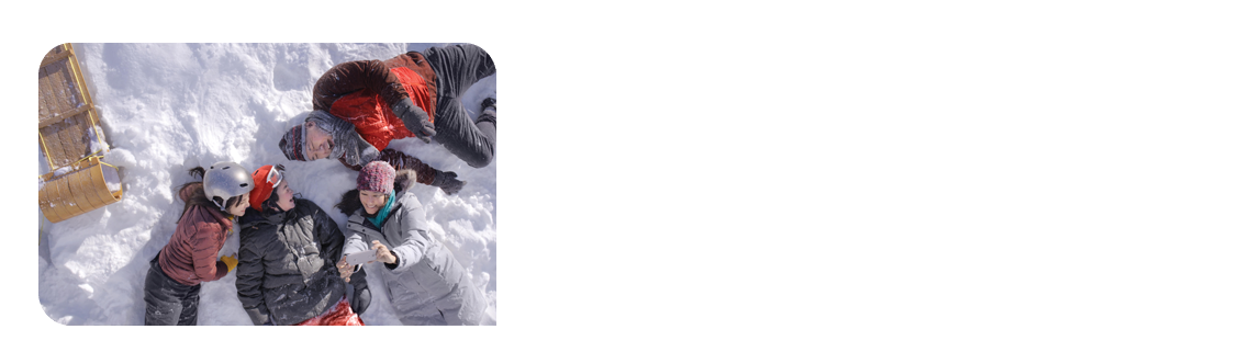 Family in snow together