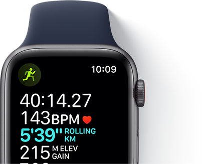 Track your workouts with the Apple Watch SE.
