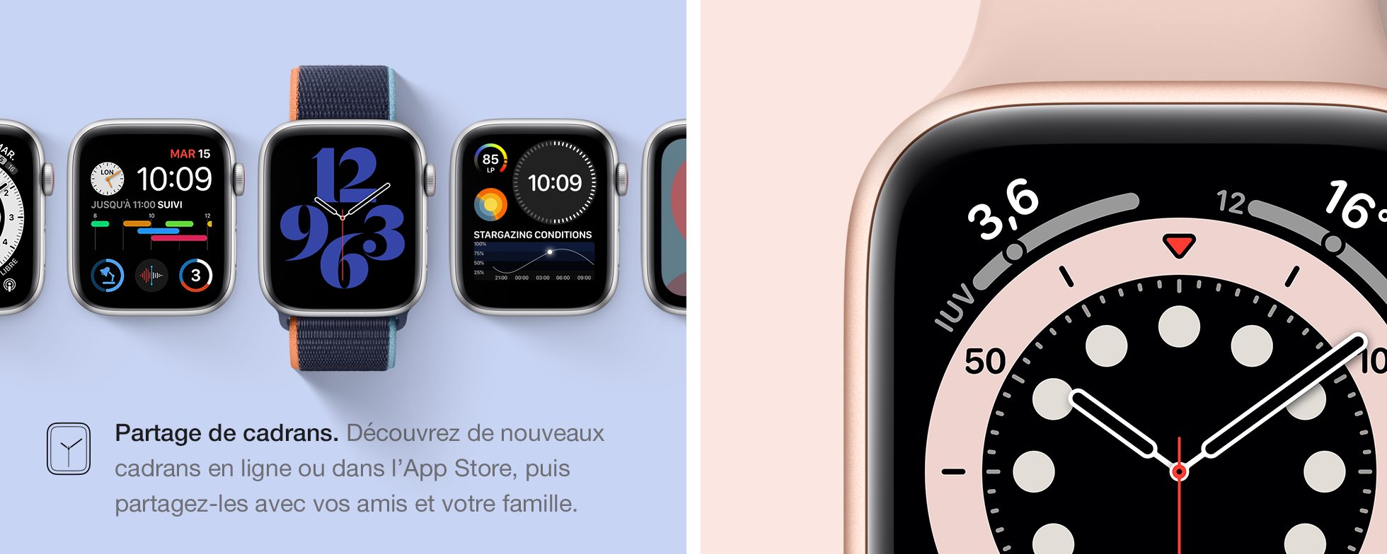 Personnalisez votre Apple Watch SE et profitez de son magnifique écran Retina.