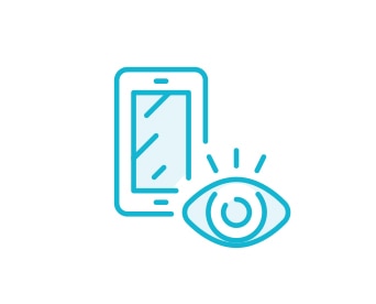 Smartphone and watching eye Icon for Mobile Content Management