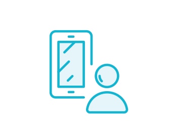 Smartphone and person Icon for Mobile Identity Management