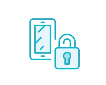 Smartphone and padlock Icon for Mobile Security Management