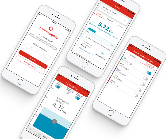 Faites un paiement, configurez des paiements mensuels automatiques, vérifiez vos données et créez des alertes en temps réel* – tout cela sur l’application MonRogers!
