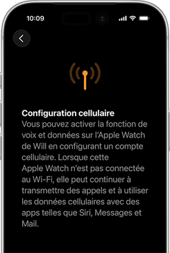 Écran de configuration cellulaire